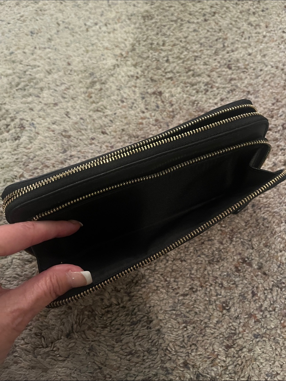 Coach Black and Khaki Signature Zip Wallet - Picture 3 of 4